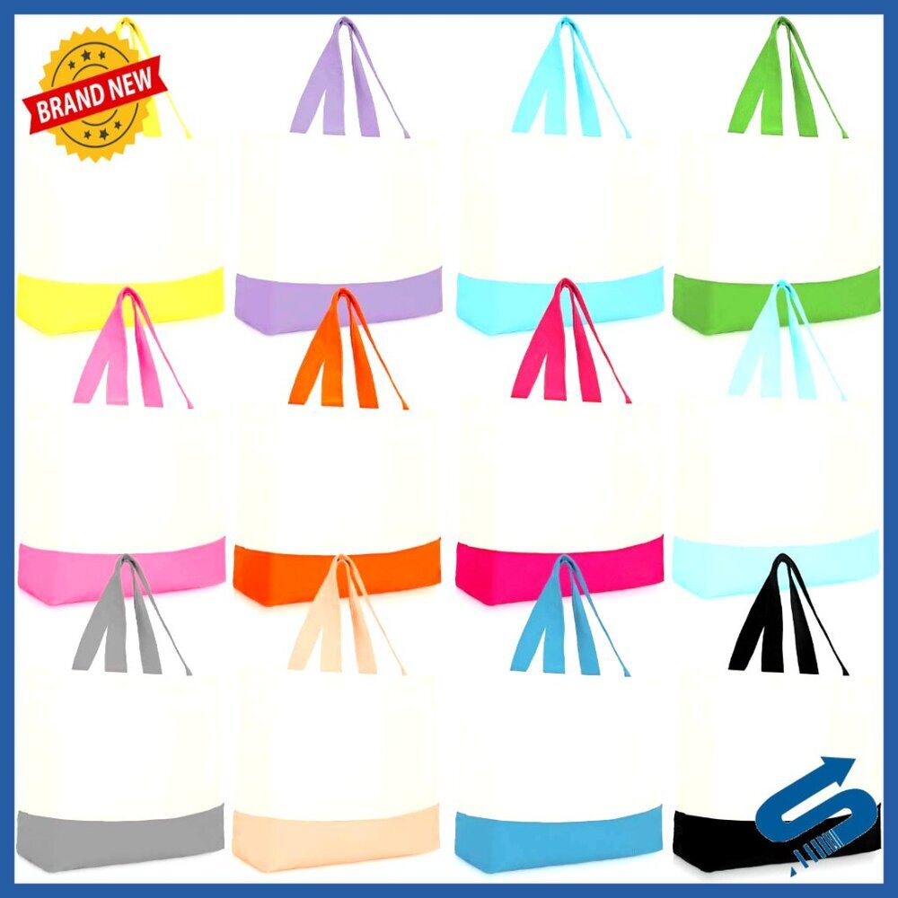 Canvas Tote Bags Bulk Pack Reusable Grocery Shopping Botes Luggage Storage